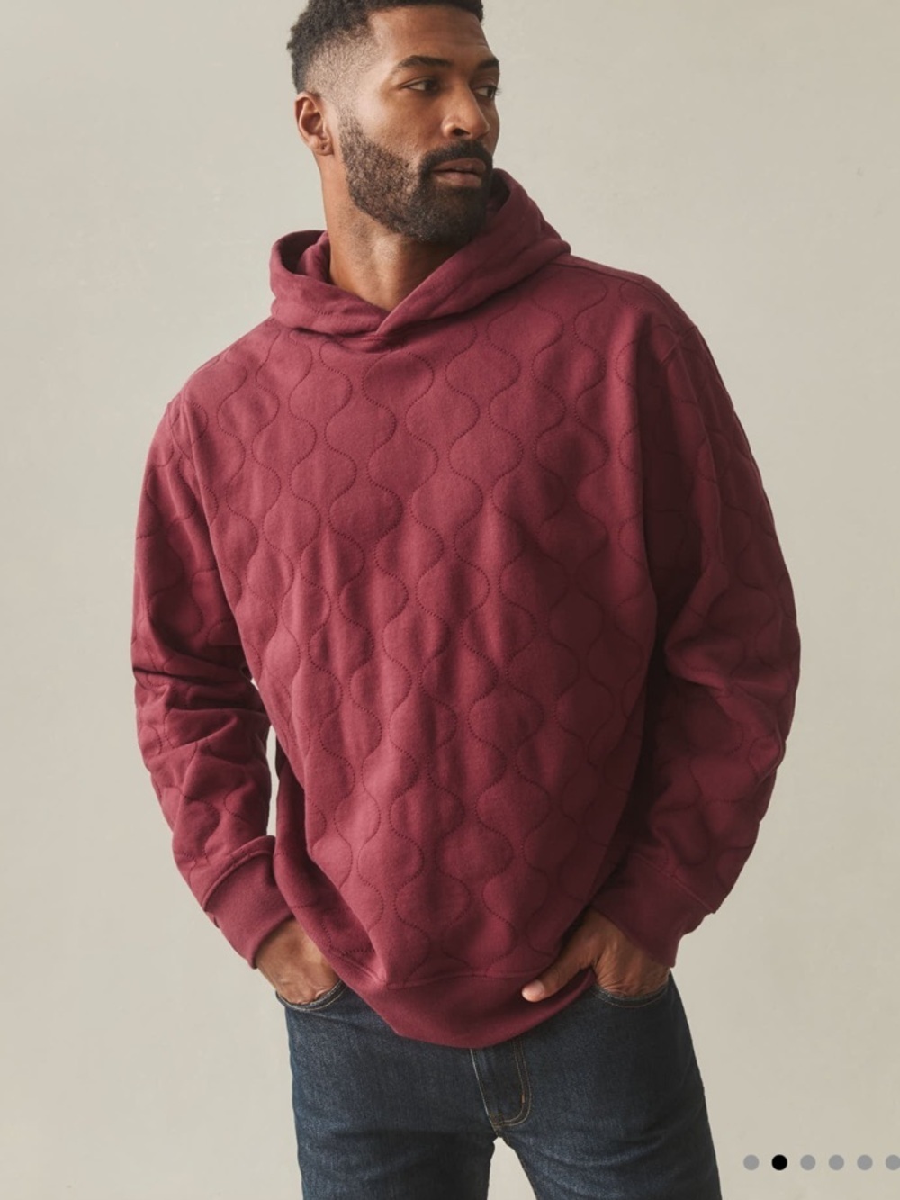 American Giant Unisex Heavyweight Onion Stitch Pullover Hoodie Quilted maroon